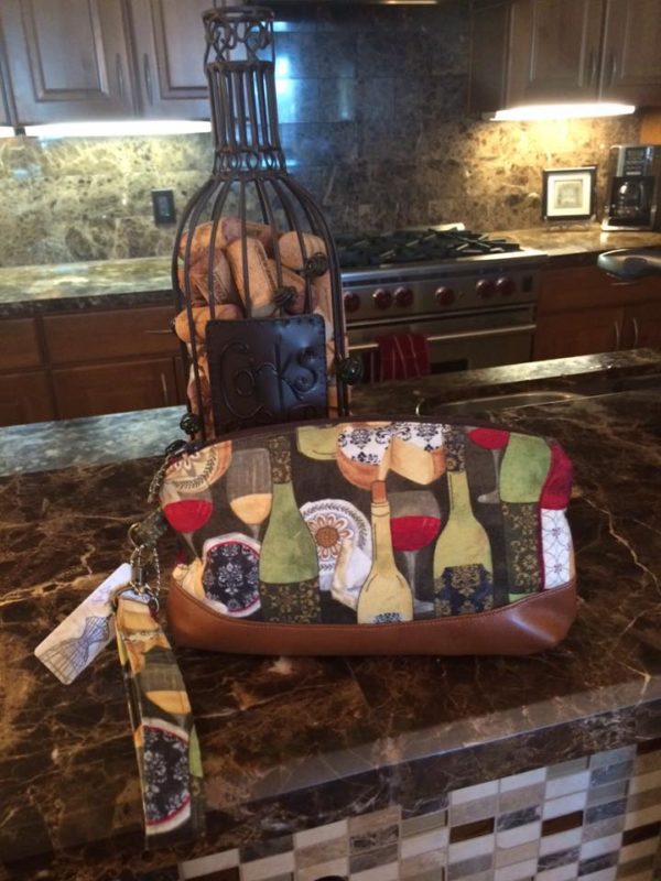 Wine Themed Wristlet